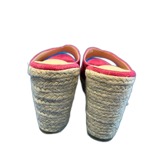 Pink Wedge espadrilles size 42/10 Sandals platform 1.4” heel height 4” - Picture 5 of 8